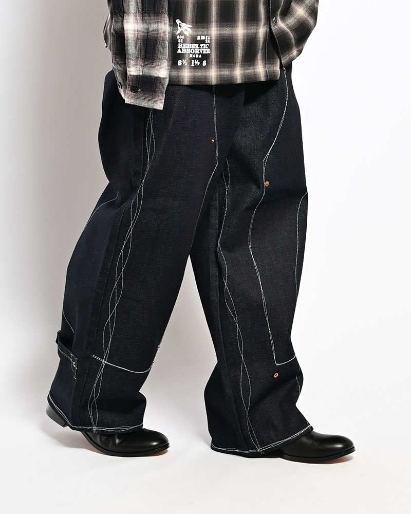 ROUGH STITCH DENIM PANTS -BLACK-