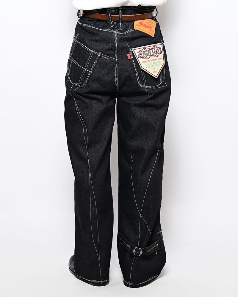 ROUGH STITCH DENIM PANTS -BLACK-