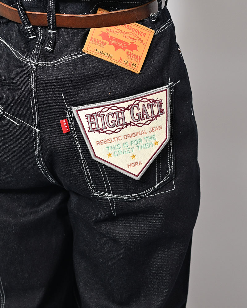 ROUGH STITCH DENIM PANTS -BLACK-