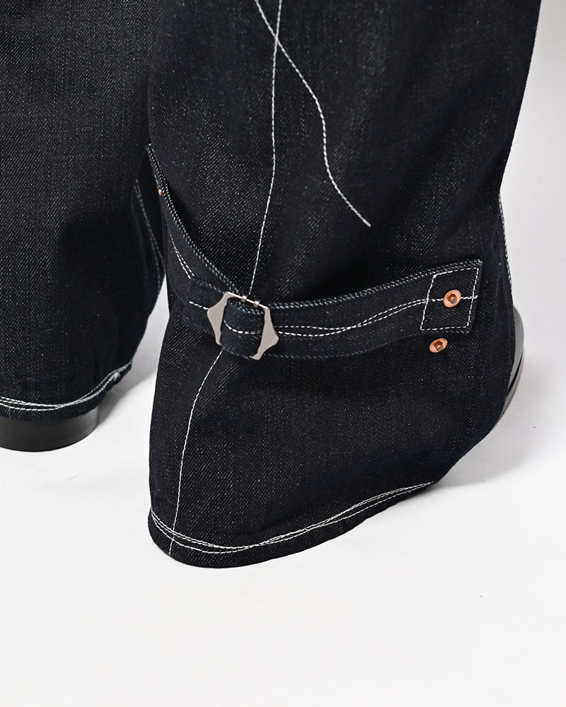 ROUGH STITCH DENIM PANTS -BLACK-