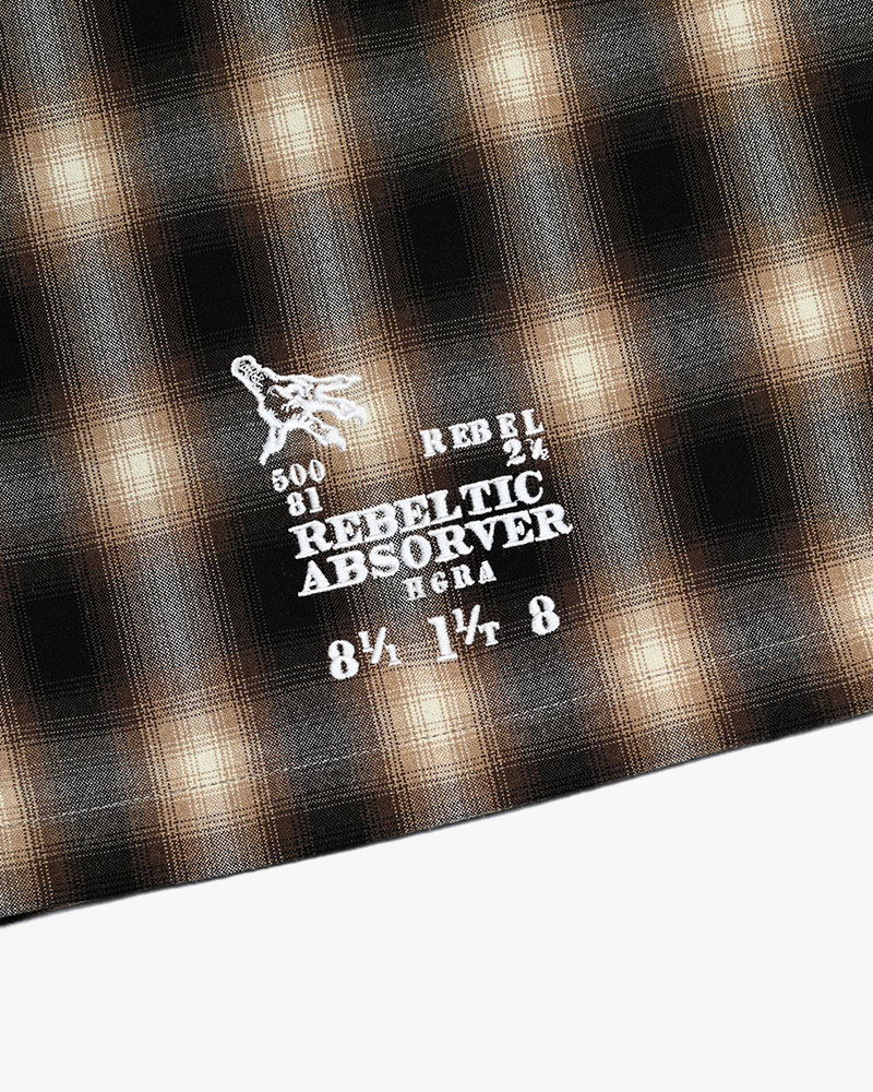 DIFFER SWITCHING CHECK SHIRT -BROWN-