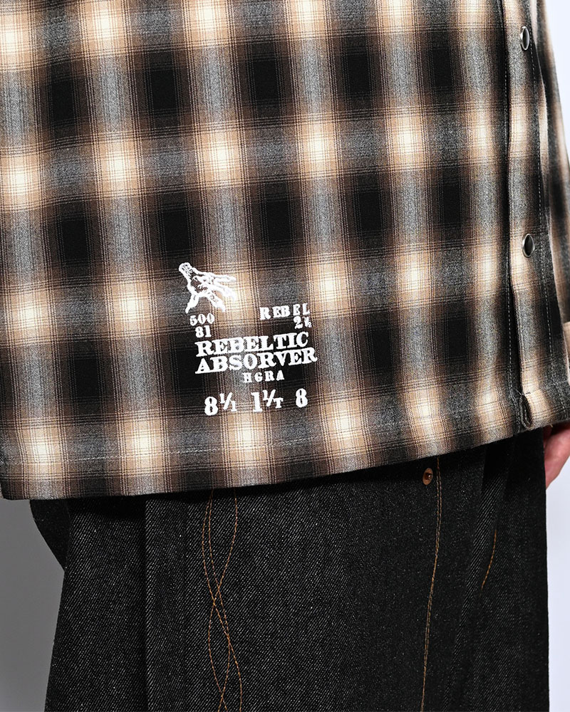 DIFFER SWITCHING CHECK SHIRT -BROWN-