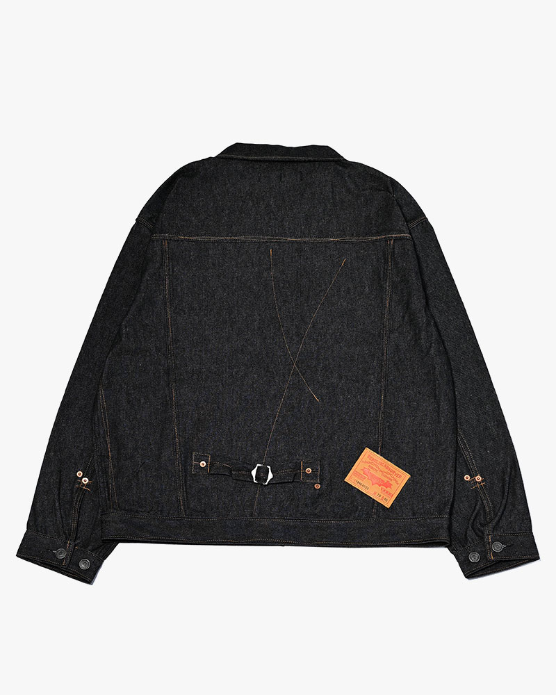 ROUGH STITCH DENIM JACKET -BLACK-