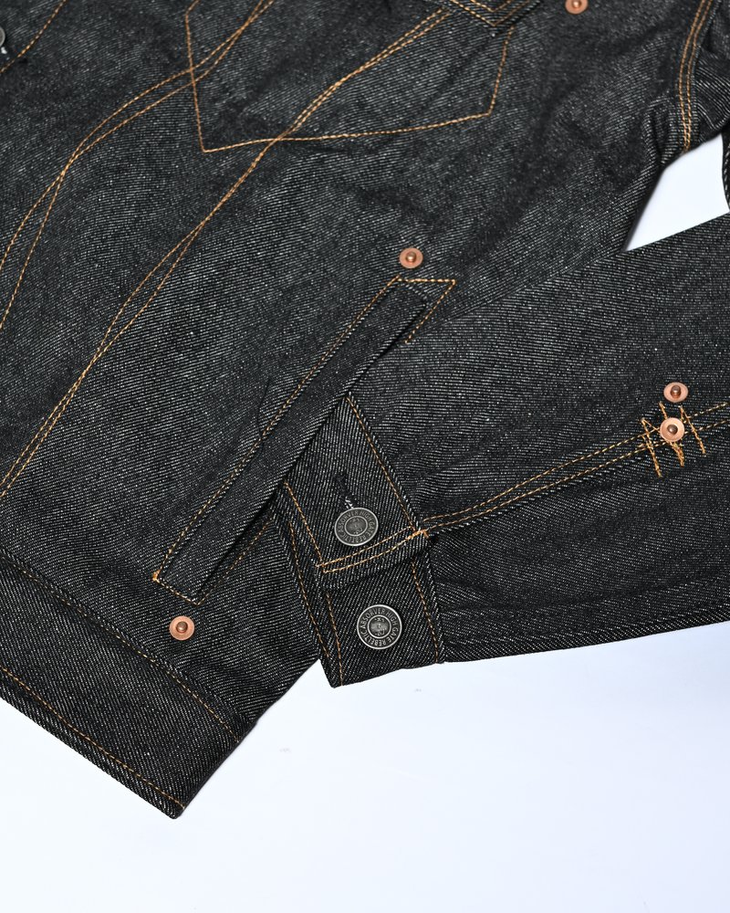 ROUGH STITCH DENIM JACKET -BLACK-