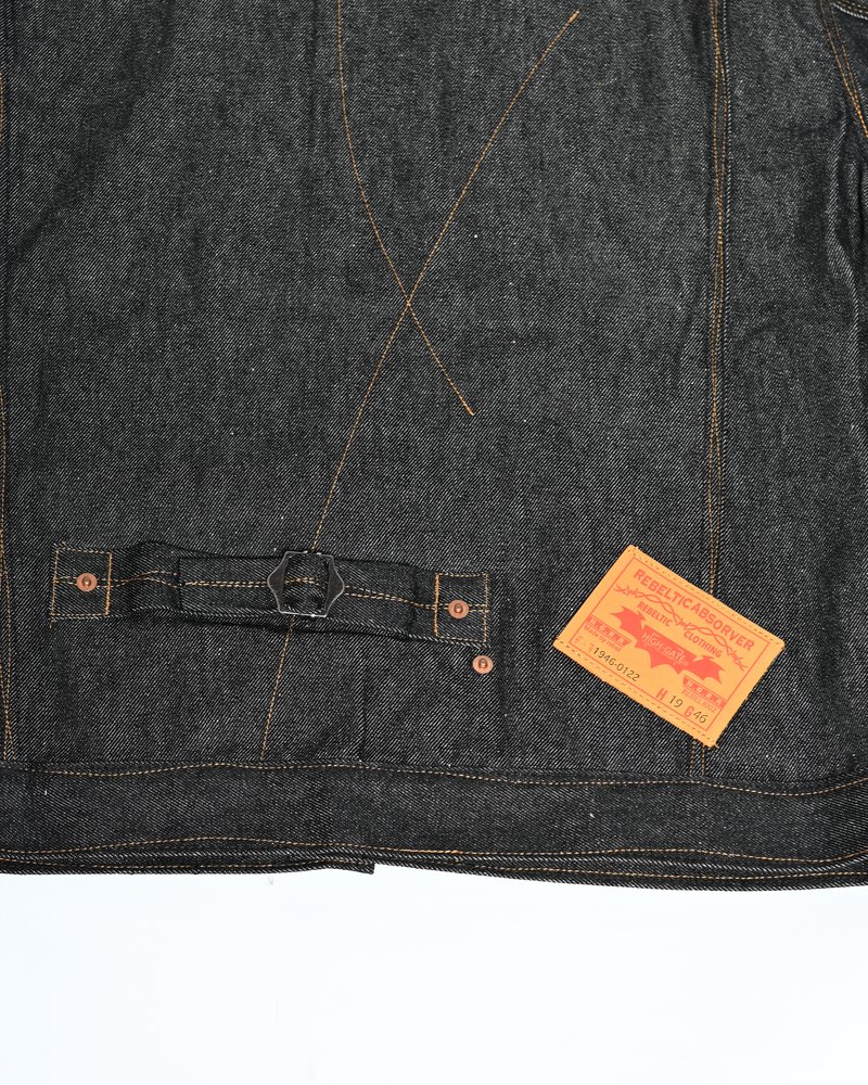 ROUGH STITCH DENIM JACKET -BLACK-