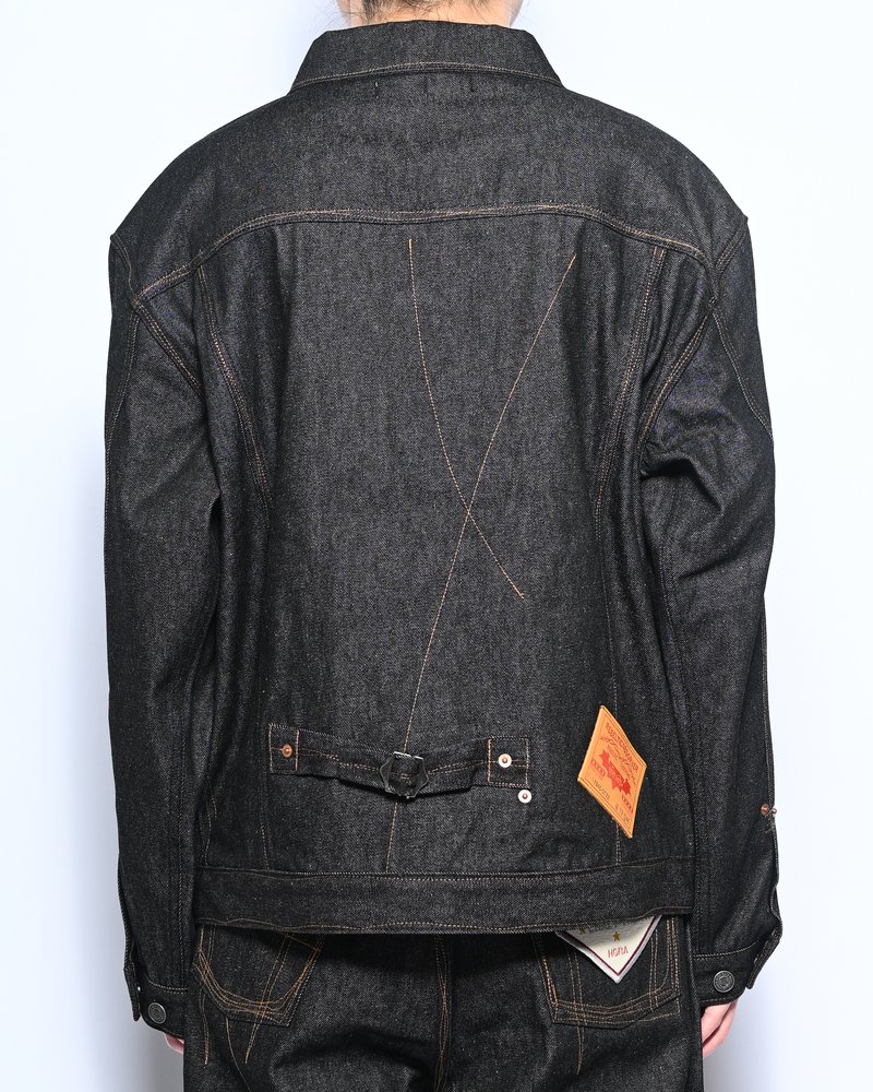 ROUGH STITCH DENIM JACKET -BLACK-