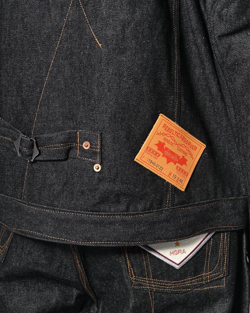 ROUGH STITCH DENIM JACKET -BLACK-