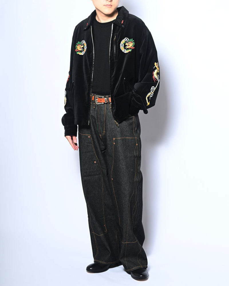 VELVETEEN SOUVENIR JACKET -BLACK-