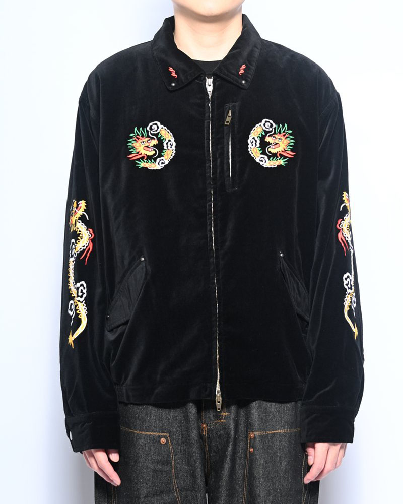 VELVETEEN SOUVENIR JACKET -BLACK-