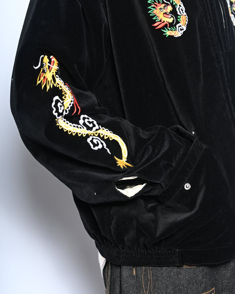VELVETEEN SOUVENIR JACKET -BLACK-