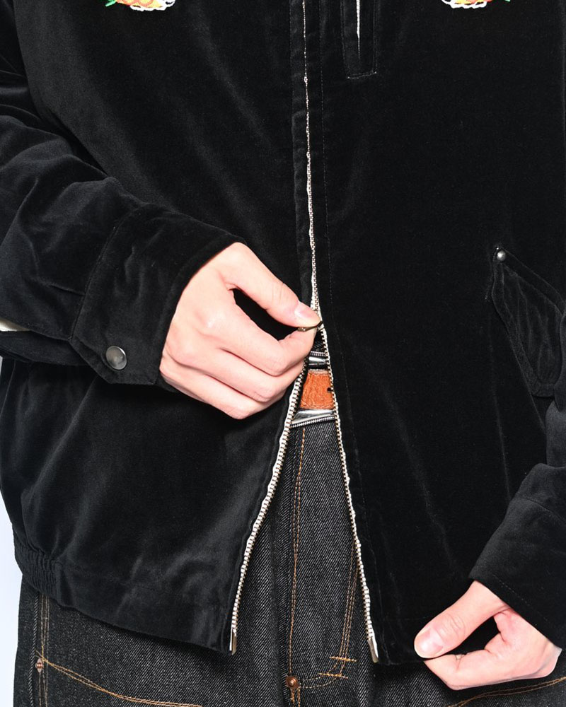 VELVETEEN SOUVENIR JACKET -BLACK-