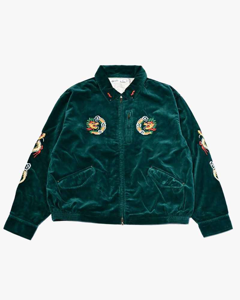 VELVETEEN SOUVENIR JACKET -BLUE-