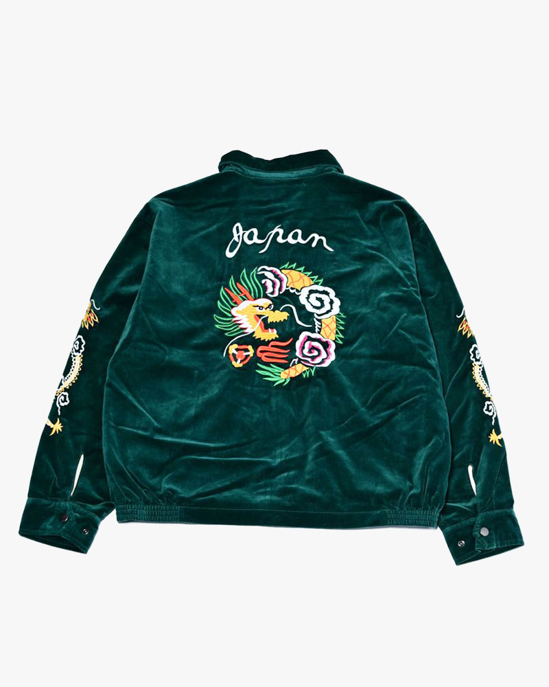 VELVETEEN SOUVENIR JACKET -BLUE-
