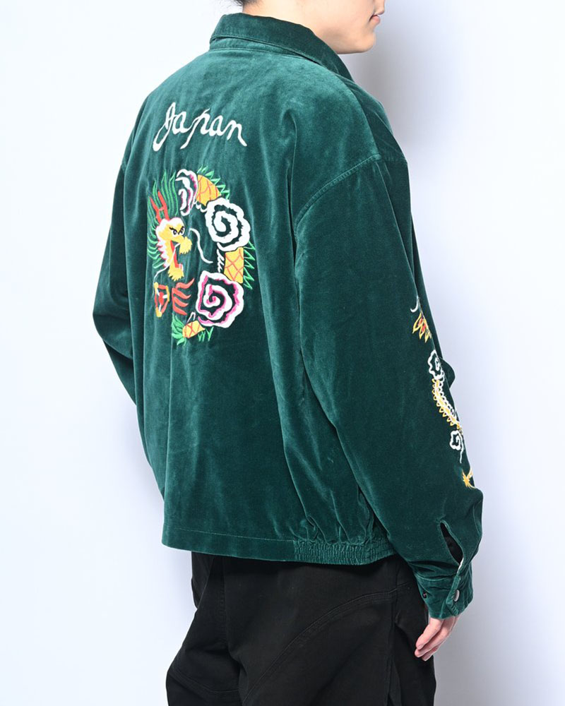 VELVETEEN SOUVENIR JACKET -BLUE-