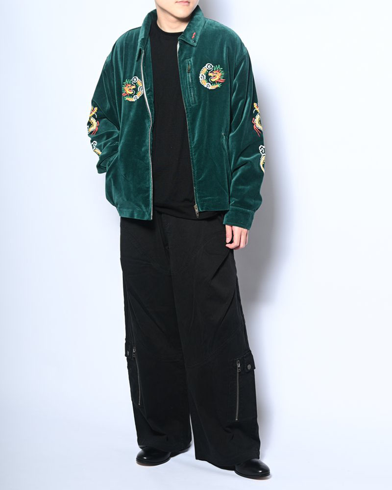 VELVETEEN SOUVENIR JACKET -BLUE-