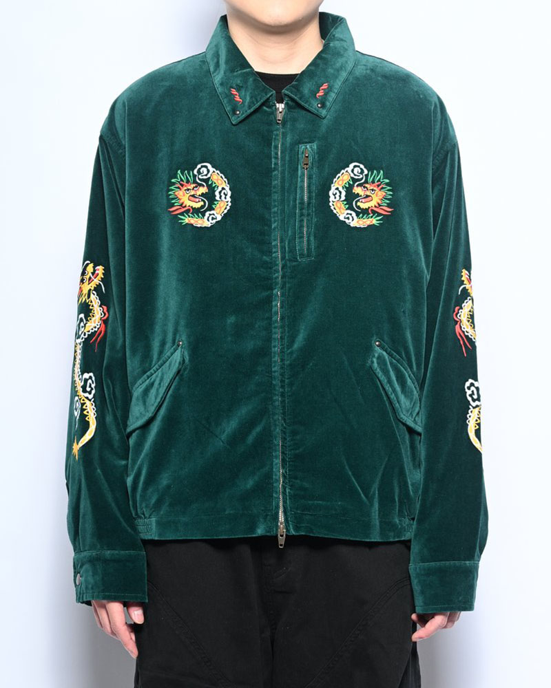 VELVETEEN SOUVENIR JACKET -BLUE-