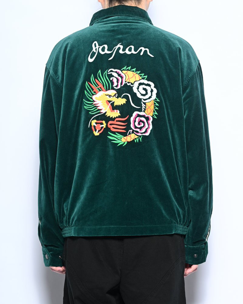 VELVETEEN SOUVENIR JACKET -BLUE-