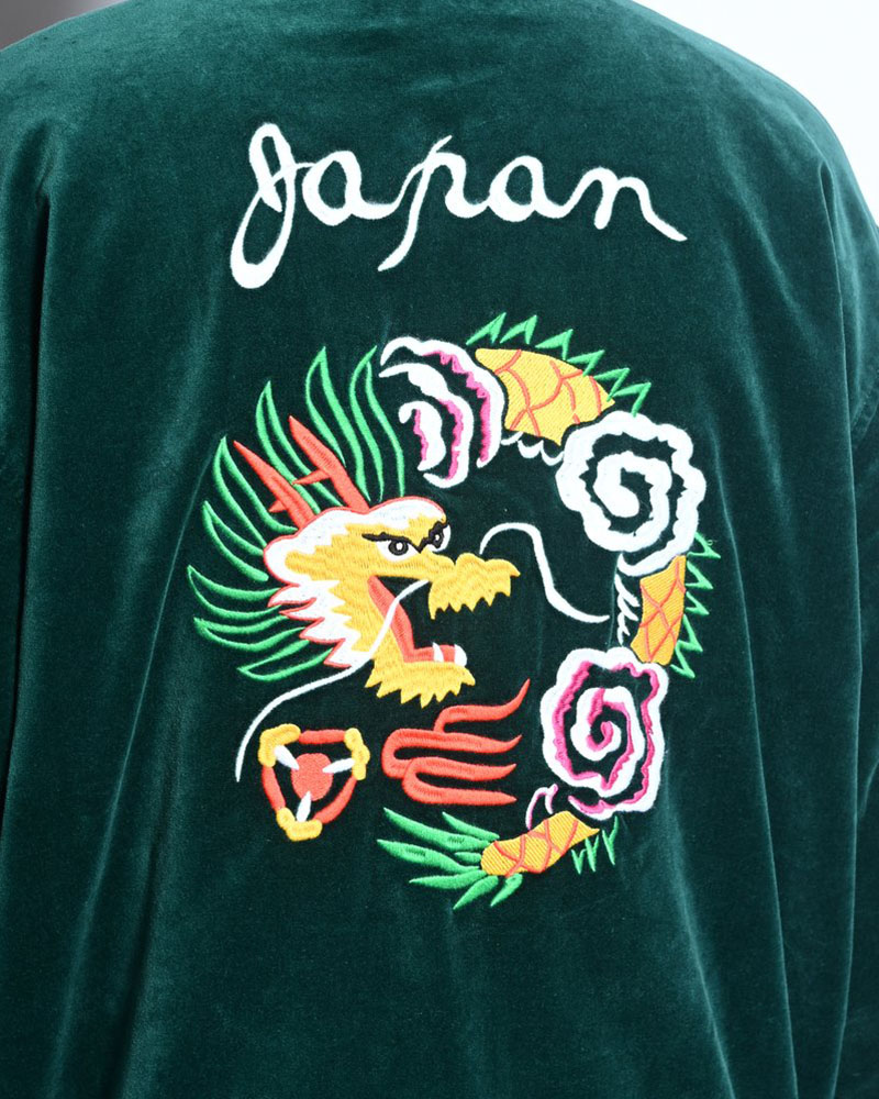 VELVETEEN SOUVENIR JACKET -BLUE-