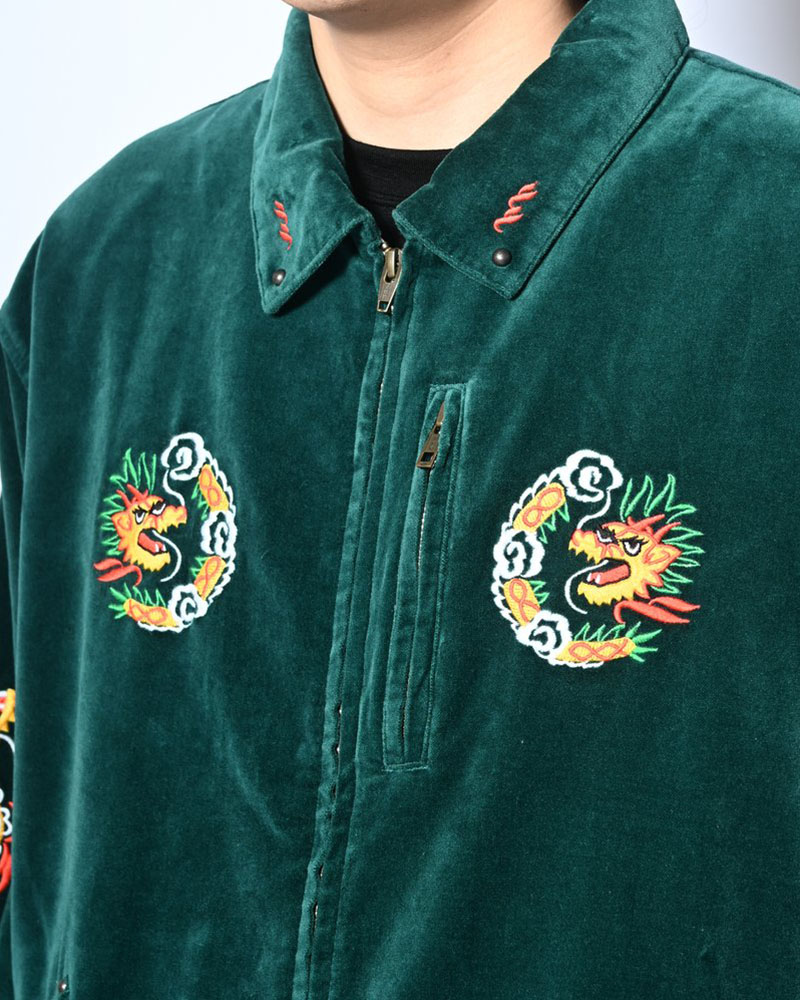 VELVETEEN SOUVENIR JACKET -BLUE-