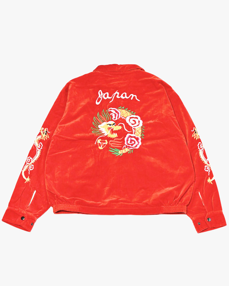 VELVETEEN SOUVENIR JACKET -ORANGE-