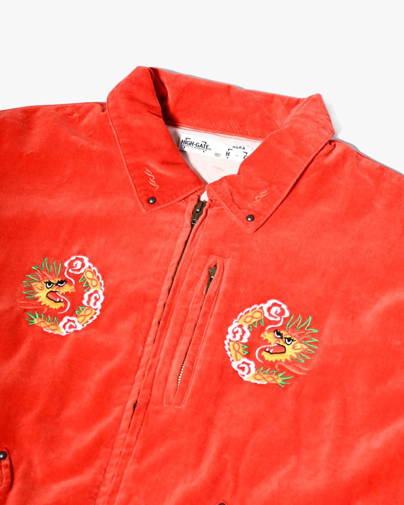 VELVETEEN SOUVENIR JACKET -ORANGE-