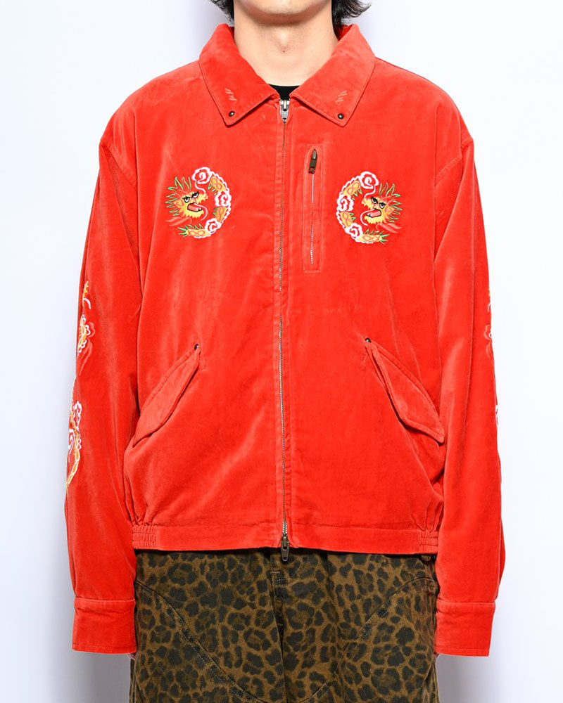 VELVETEEN SOUVENIR JACKET -ORANGE-