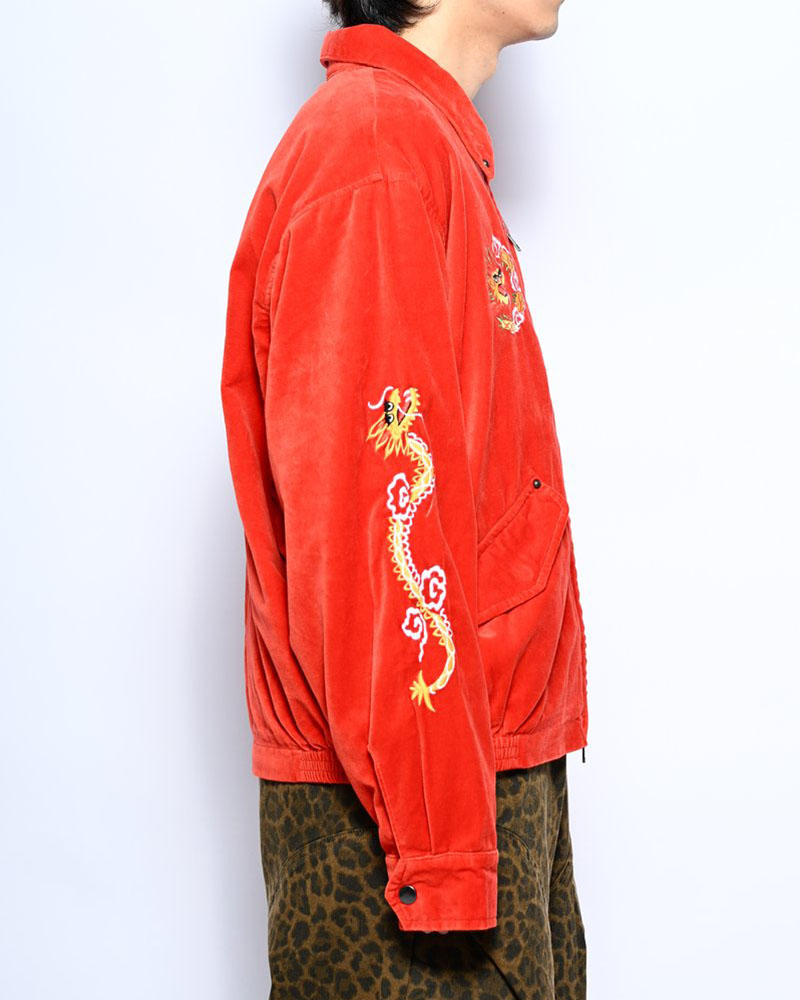 VELVETEEN SOUVENIR JACKET -ORANGE-