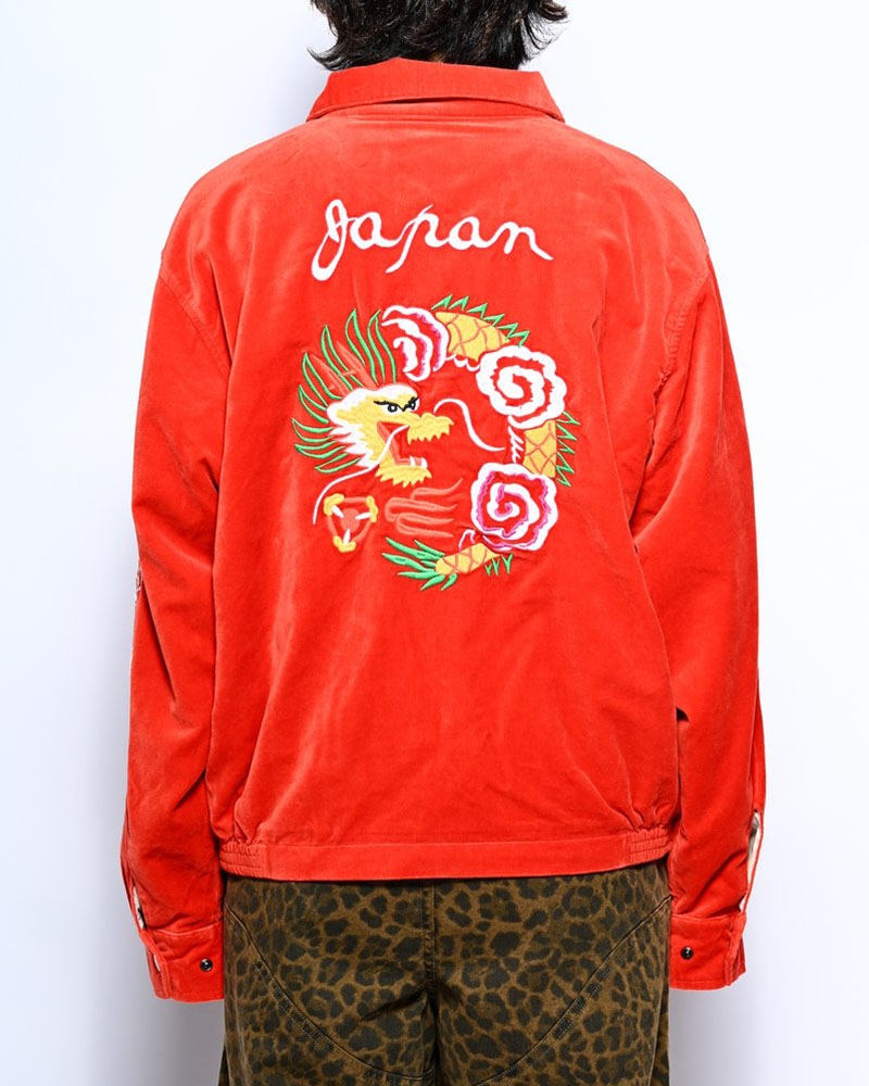 VELVETEEN SOUVENIR JACKET -ORANGE-
