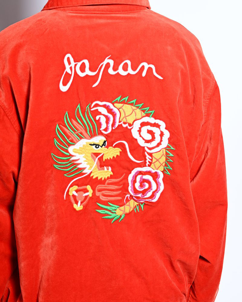 VELVETEEN SOUVENIR JACKET -ORANGE-