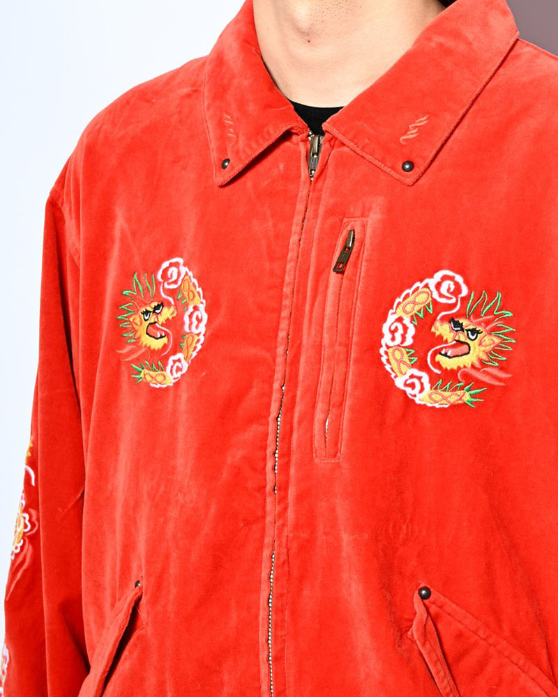 VELVETEEN SOUVENIR JACKET -ORANGE-