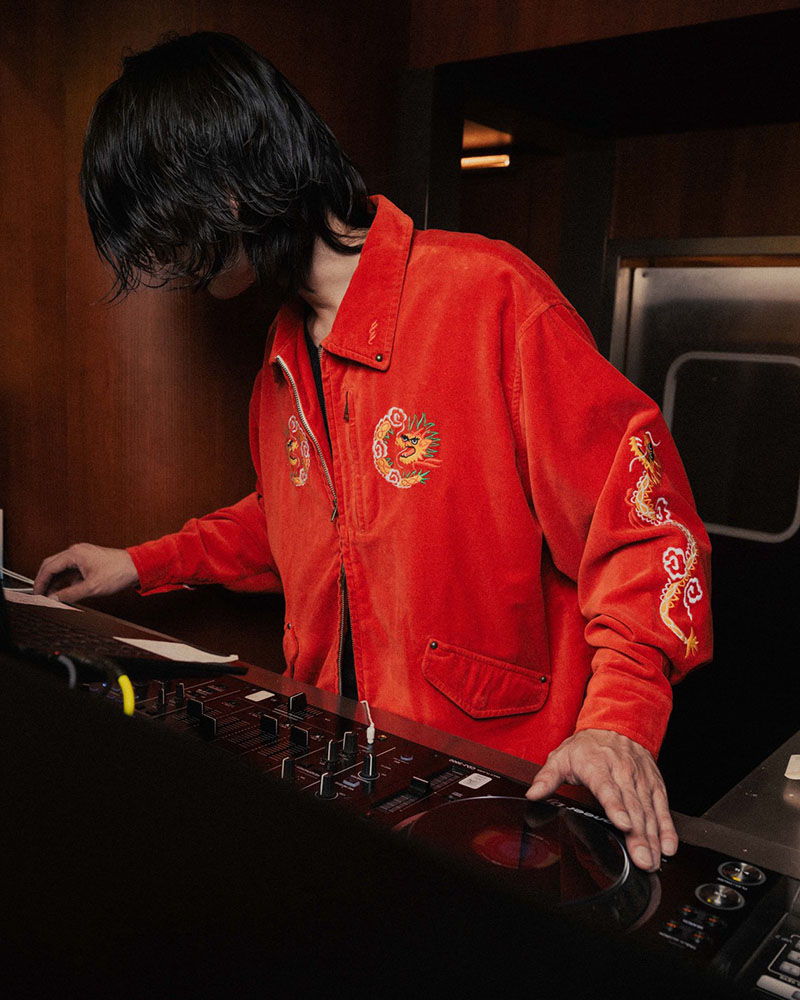 VELVETEEN SOUVENIR JACKET -ORANGE-