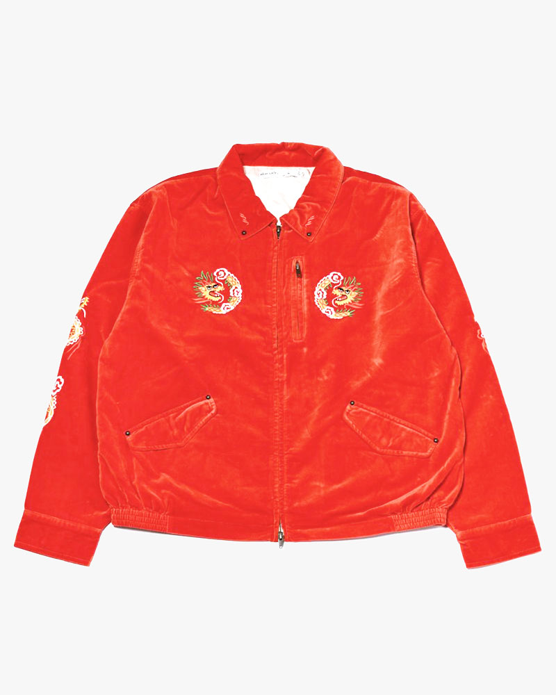 VELVETEEN SOUVENIR JACKET -ORANGE-