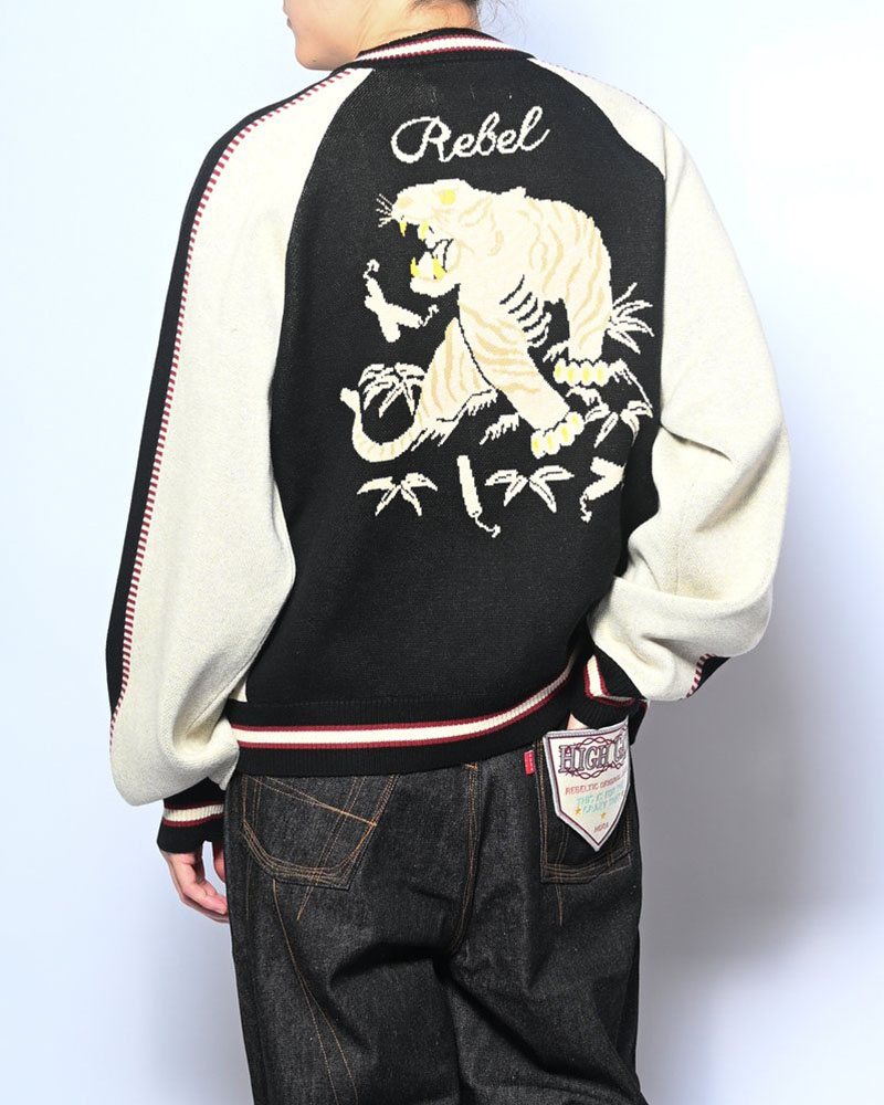 JACQUARD KNIT SUKA JACKET -BLACK-