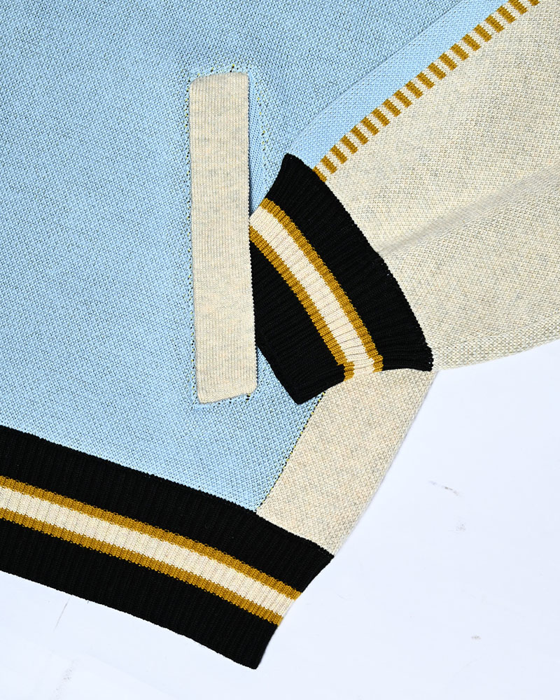 JACQUARD KNIT SUKA JACKET -LIGHT BLUE-