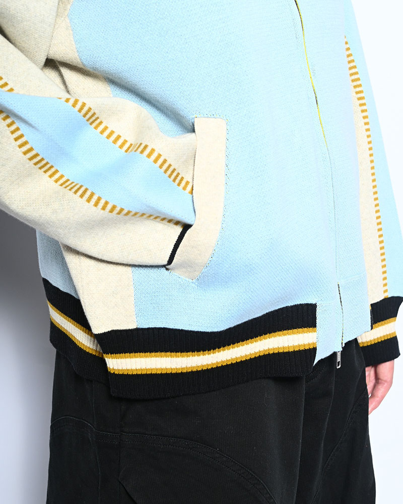 JACQUARD KNIT SUKA JACKET -LIGHT BLUE-