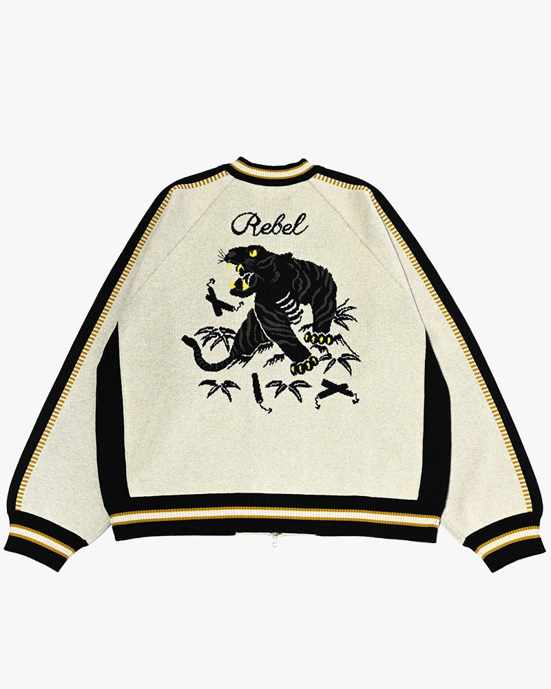JACQUARD KNIT SUKA JACKET -OFF WHITE-