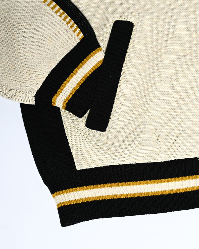 JACQUARD KNIT SUKA JACKET -OFF WHITE-