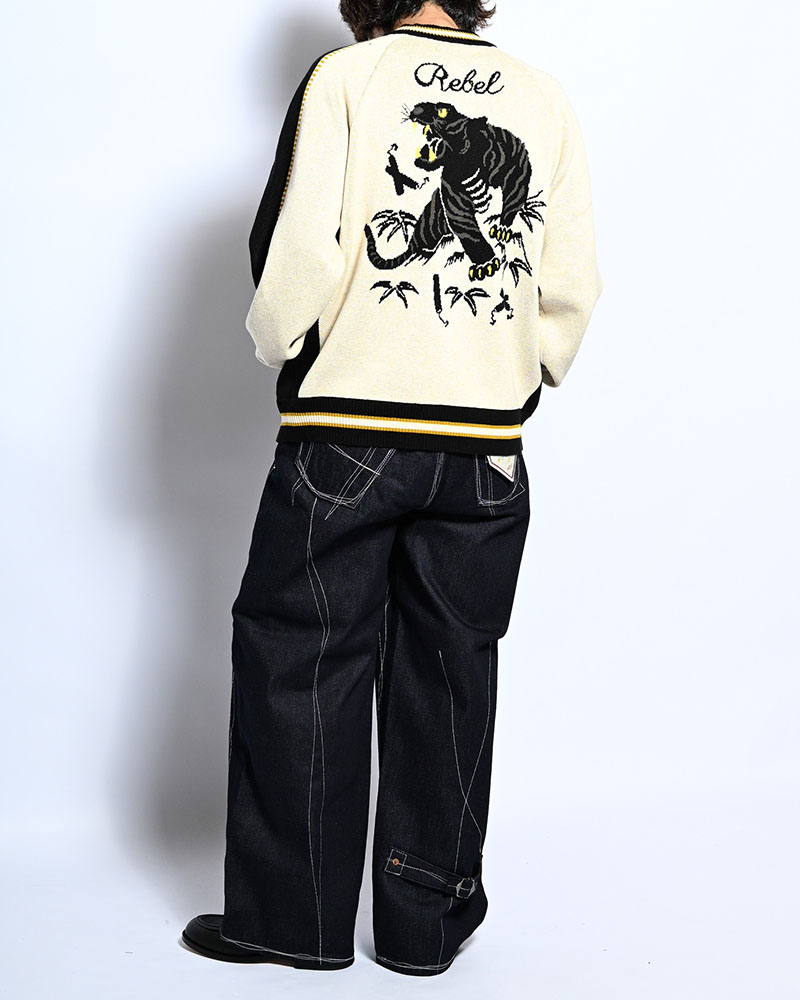 JACQUARD KNIT SUKA JACKET -OFF WHITE-