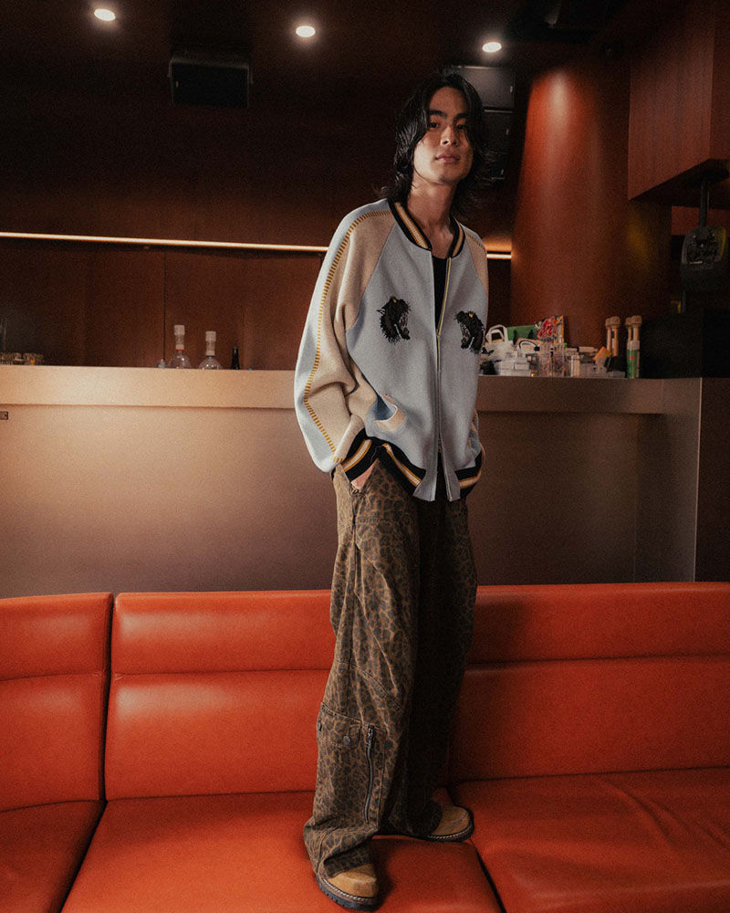 JACQUARD KNIT SUKA JACKET -OFF WHITE-