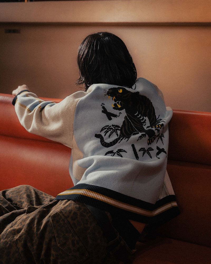 JACQUARD KNIT SUKA JACKET -OFF WHITE-