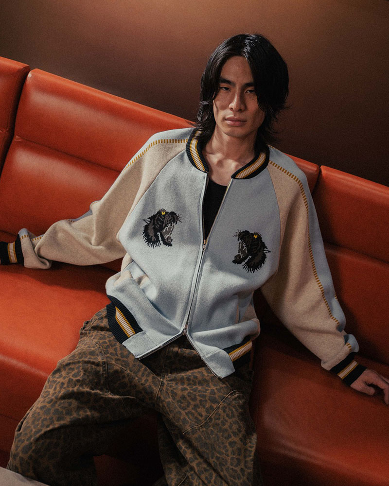 JACQUARD KNIT SUKA JACKET -OFF WHITE-
