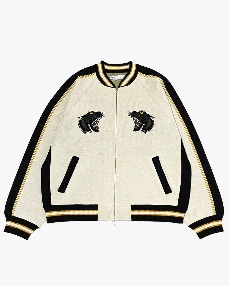 JACQUARD KNIT SUKA JACKET -OFF WHITE-