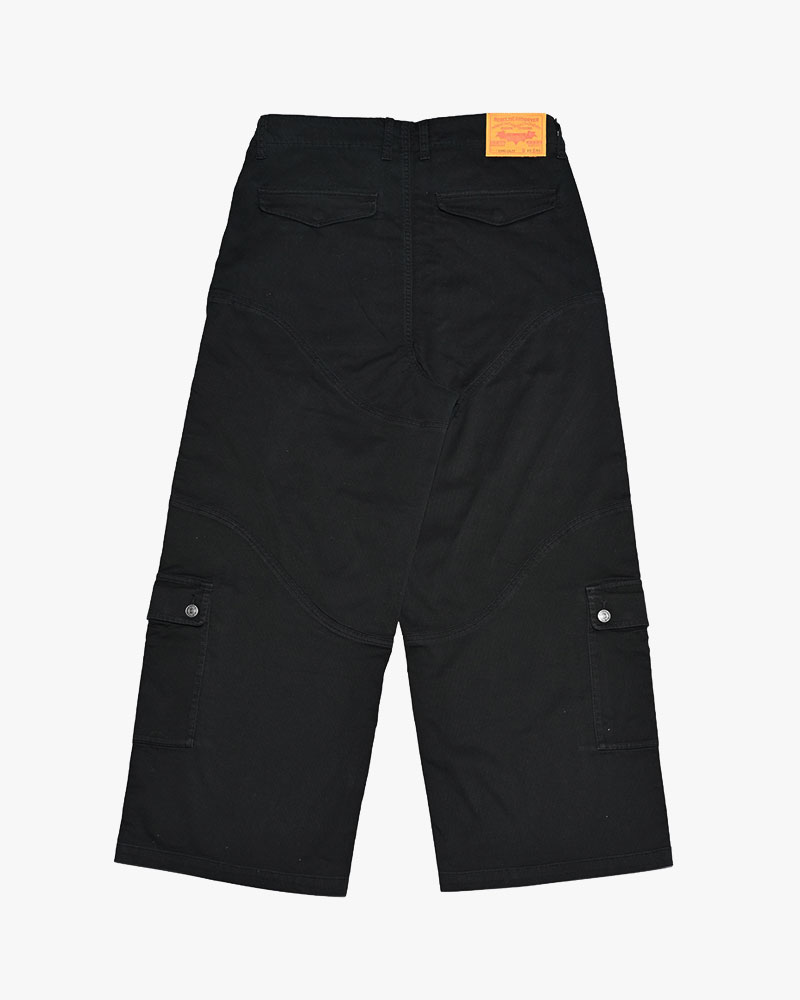 TUCK CURGO PANTS -BLACK-