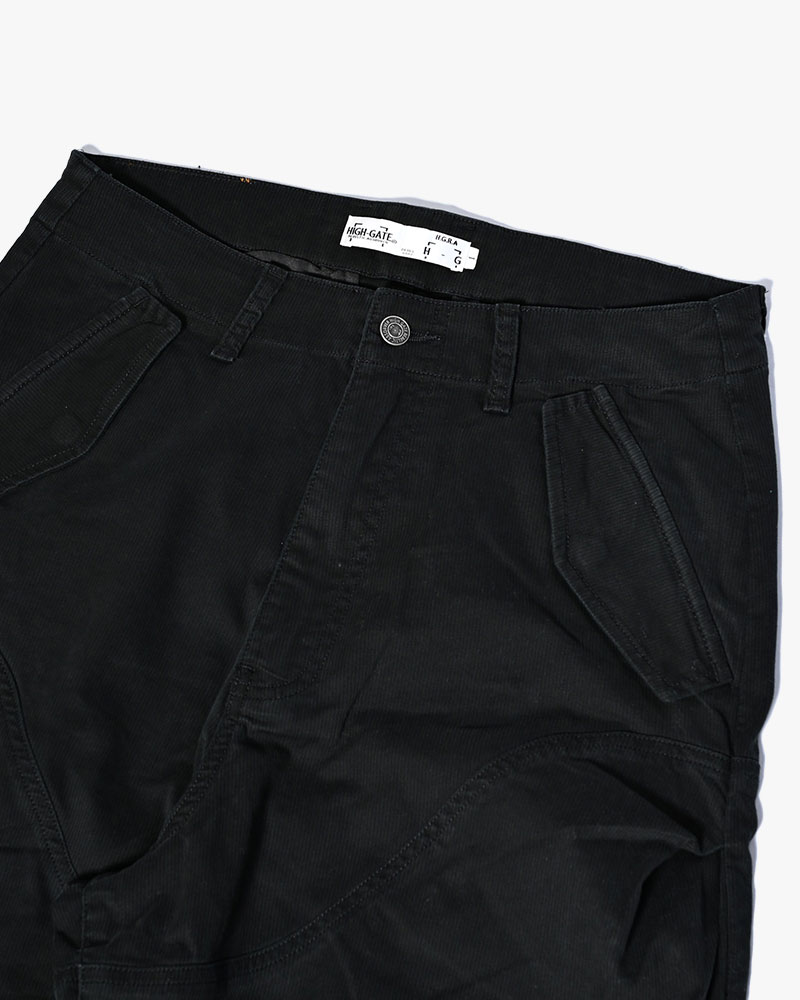 TUCK CURGO PANTS -BLACK-