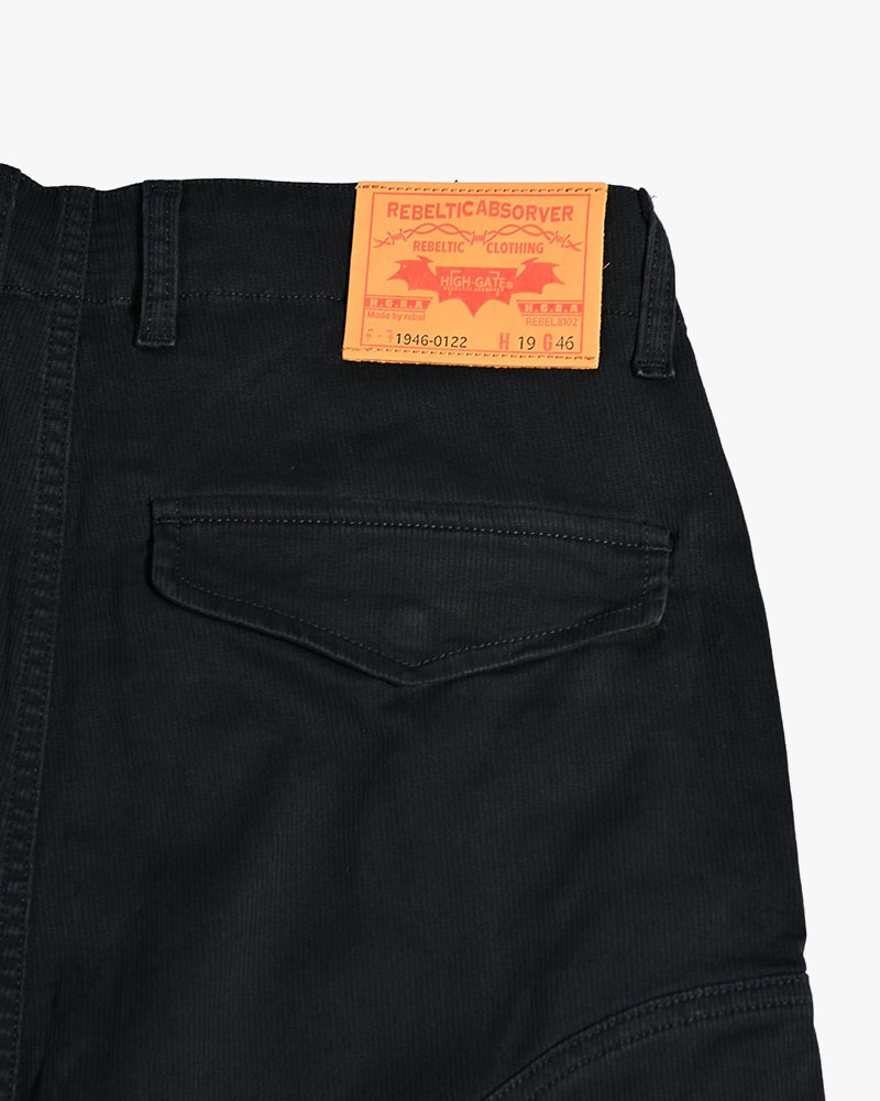 TUCK CURGO PANTS -BLACK-