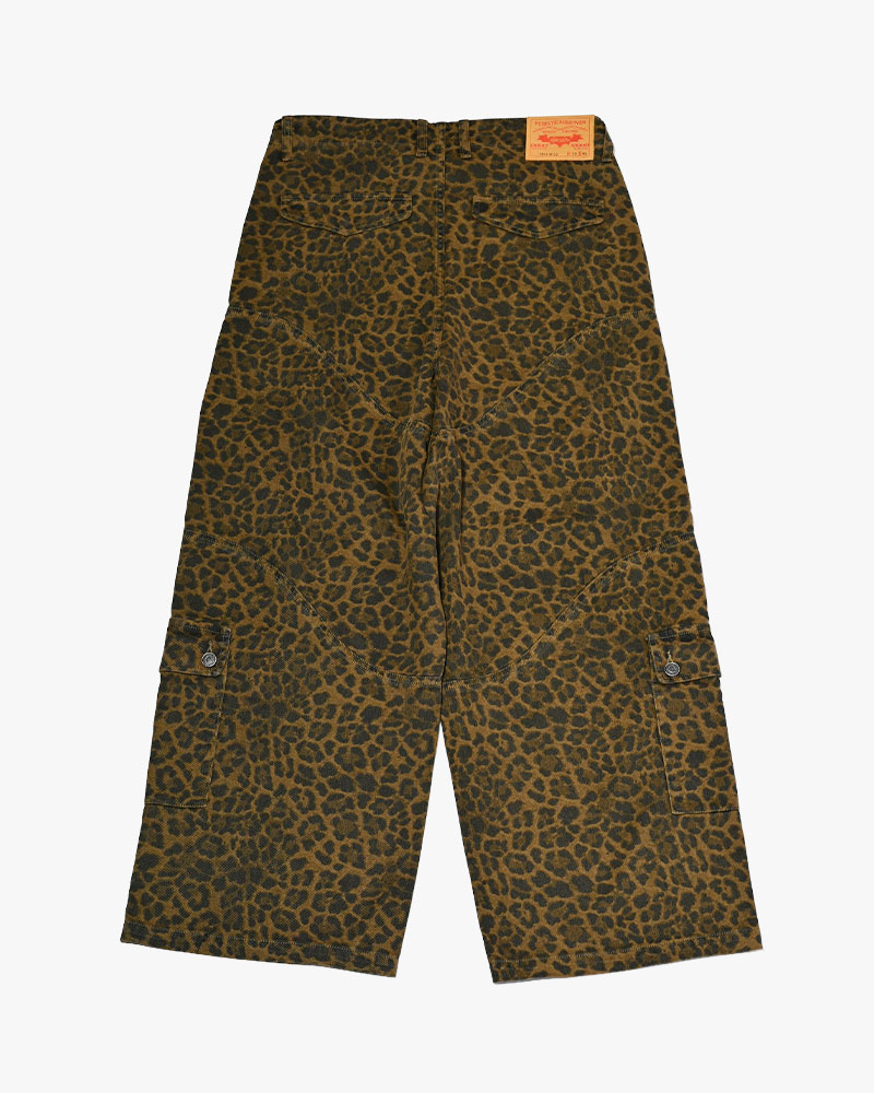 LEOPARD TUCK CURGO PANTS -BROWN-