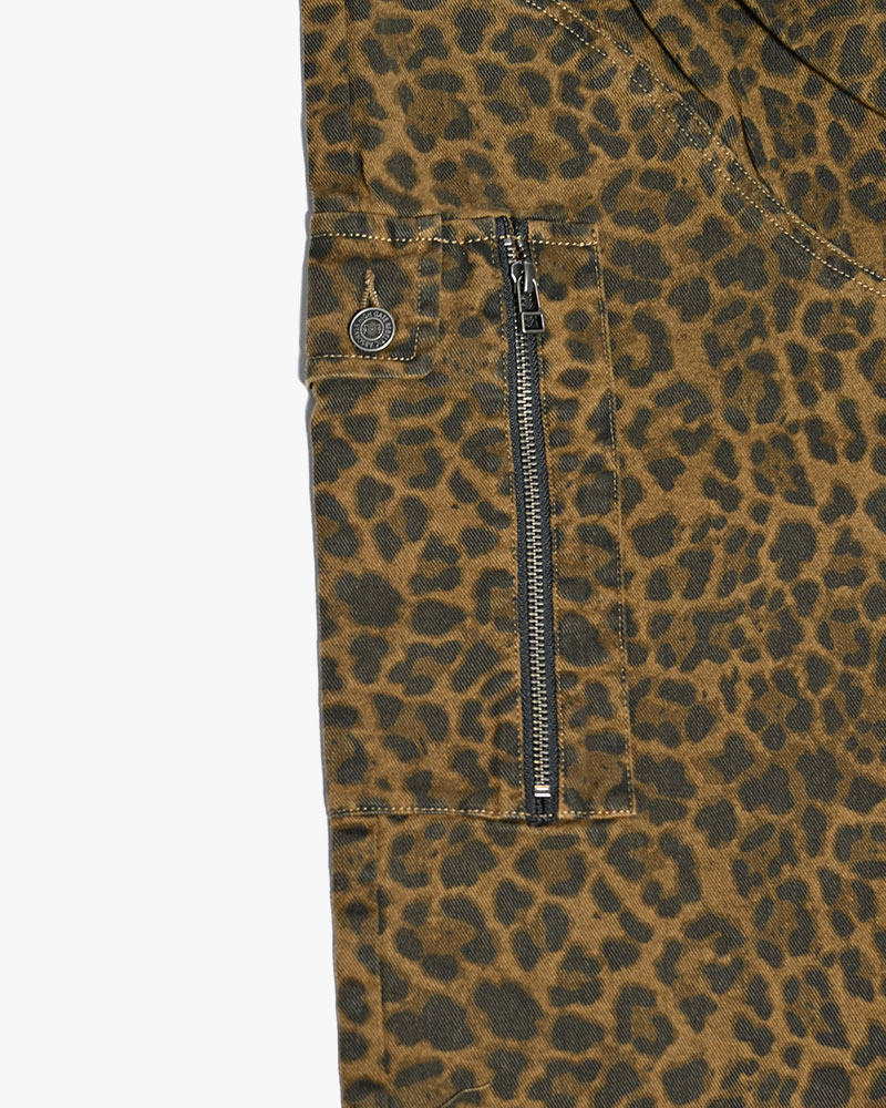 LEOPARD TUCK CURGO PANTS -BROWN-