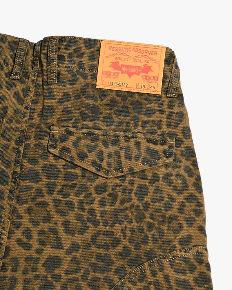 LEOPARD TUCK CURGO PANTS -BROWN-