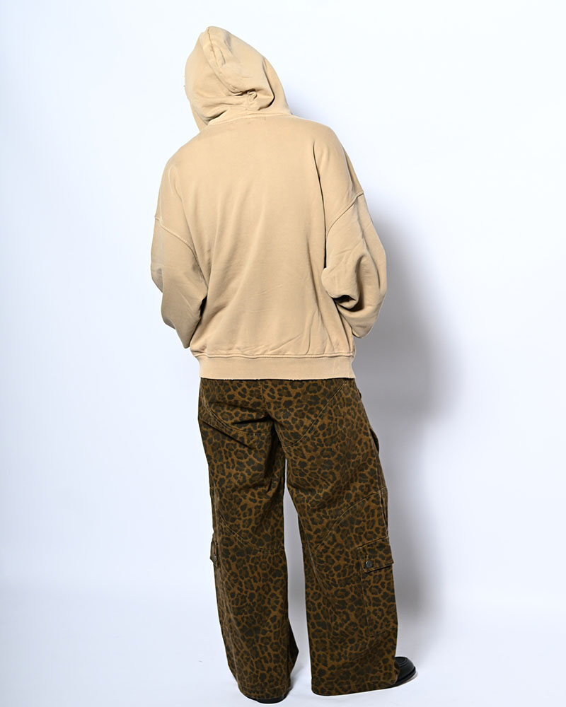 LEOPARD TUCK CURGO PANTS -BROWN-