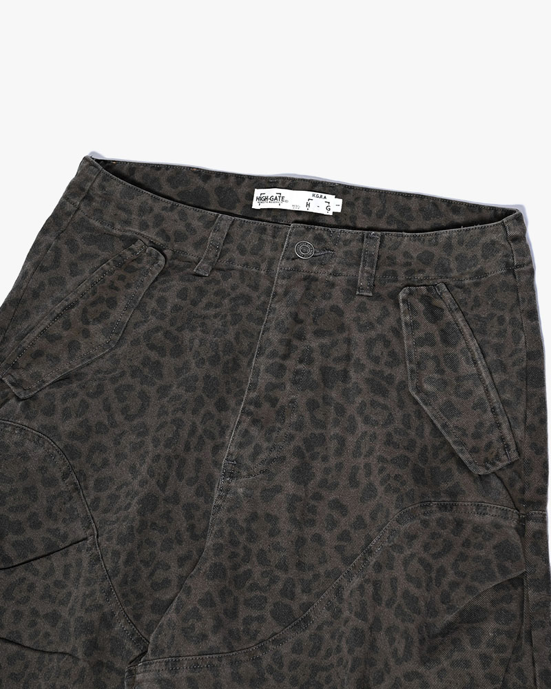 LEOPARD TUCK CURGO PANTS -GRAY-